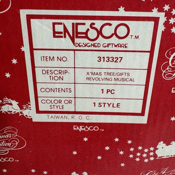 Rare Enesco 1986 X-mas Tree Gifts Revolving Musical | Vintage Christmas #313327 - Picture 12 of 13